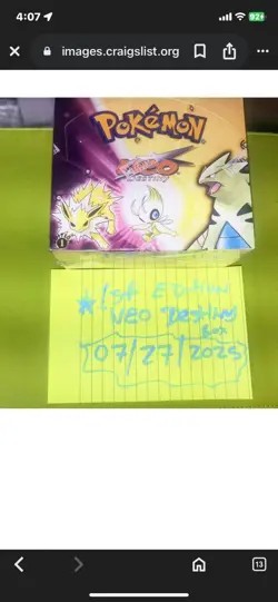 WOTC Pokemon 🔥 Neo Destiny 💎 RARE 1st Edition Factory Sealed Booster Box - Image 2