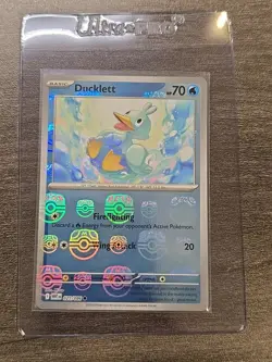 Ducklett 025/086 Masterball Holo Pokemon TCG White Flare Near Mint English - Image 1