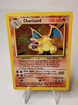 Pokemon TCG Charizard Base Set Holo Unlimited Rare Card 4/102 - Image 1