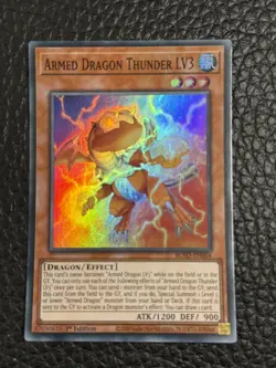 1st ed Armed Dragon Thunder LV3 super rare BLVO-EN004 Yugioh - Image 1