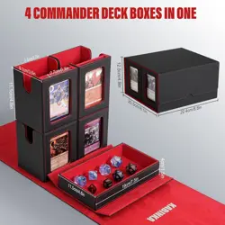 Card Deck Box for MTG with Commander Display, 5 in 1 Trading Card Storage Box Fi - Image 2