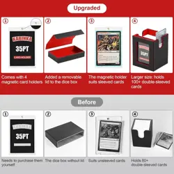 Card Deck Box for MTG with Commander Display, 5 in 1 Trading Card Storage Box Fi - Image 3