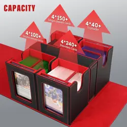Card Deck Box for MTG with Commander Display, 5 in 1 Trading Card Storage Box Fi - Image 4