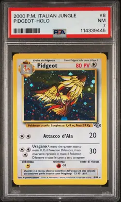 2000 Pokemon ITALIAN Unlimited Jungle Pidgeot Holo 8/64 PSA 7 NM - Image 1