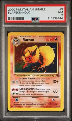 2000 Pokemon ITALIAN Unlimited Jungle Flareon Holo 3/64 PSA 7 NM - Image 1