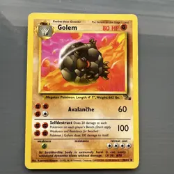 Pokemon Card Golem Fossil Uncommon 36/62 - Image 1