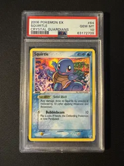 PSA 10 - 2006 EX Crystal Guardians 64/100 Squirtle Pokemon Card - Image 1