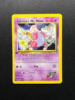 Sabrina's Mr. Mime 94/132 Gym Hero's 1st Edition Vintage Pokemon Card LP/NM - Image 1