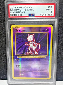 2016 Pokemon XY MEWTWO - REV .FOIL EVOLUTIONS - PSA 9 - Rare Vintage Card No 51 - Image 1