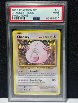 2016 Pokemon XY CHANSEY - HOLO EVOLUTIONS - PSA 9 - CARD NO 70 - Image 1