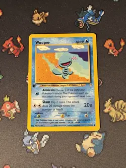 Pokemon Card Wooper 82/111 Neo Genesis FIRST EDITION - (LP) - Image 1