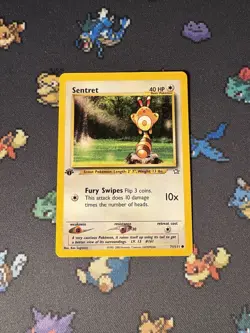 Pokemon Card Sentret 71/111 Neo Genesis FIRST EDITION - (LP+) - Image 1