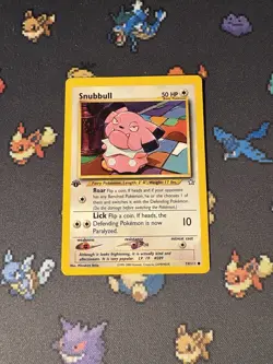 Pokemon Card Snubbull 74/111 Neo Genesis FIRST EDITION - (MP) - Image 1