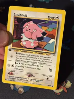 Pokemon Card Snubbull 74/111 Neo Genesis FIRST EDITION - (MP) - Image 2