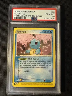 2004 POKEMON EX TEAM MAGMA VS TEAM AQUA 46 SQUIRTLE PSA GEM MINT 10 - Image 1