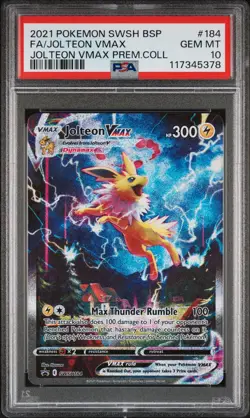2021 POKEMON SWSH BLACK STAR PROMO #184 FULL ART/JOLTEON VMAX PSA 10 - Image 1