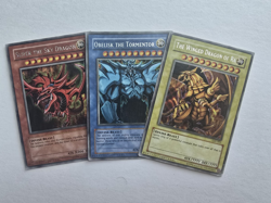Yugioh GBI-001 GBI-002 GBI-003 Secret Rare Slifer Ra Obelisk Set Gameboy Played - Image 1