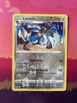 Pokemon Card Lucario Vivid Voltage Reverse Holo Rare 120/185 Near Mint - Image 1