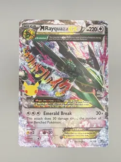 Pokemon TCG Mega M Rayquaza EX Card 76/108 Celebrations Series - Image 1