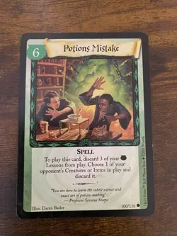 Harry Potter CCG Base Set Card 100/116 Potions Mistake - Image 1