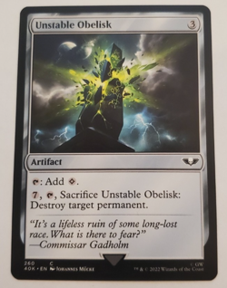 1x Unstable Obelisk Warhammer 40K Commander MTG Magic the Gathering NM - Image 1