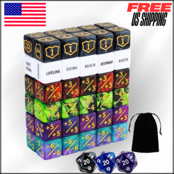 MTG Dice Counters Ability Keywords Tokens Shield Life Counter 6 Sided Dice 63Pcs - Image 1