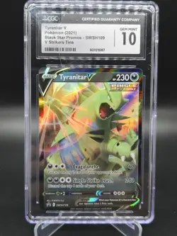 Tyranitar V SWSH#109 Black Star Promo V Strikers Tins Pokemon Card Graded CGC 10 - Image 1