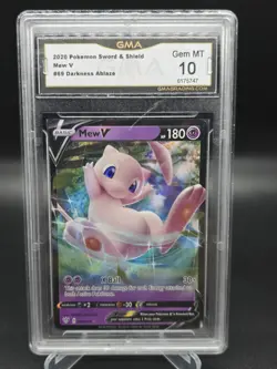 Pokemon Sword & Shield Darkness Ablaze MEW V 069/189 GMA 10 Gem Mint - Image 1