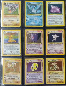 Complete Fossil Set Pokemon Cards 62/62 WOTC TCG 1999 Dragonite, Zapdos, Moltres - Image 1