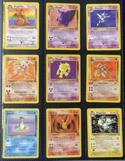 Complete Fossil Set Pokemon Cards 62/62 WOTC TCG 1999 Dragonite, Zapdos, Moltres - Image 3