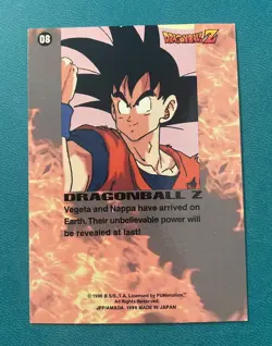 1996 Dragon Ball Z Card #08 Vegeta and Nappa Holo Foil CCG TCG - Image 3