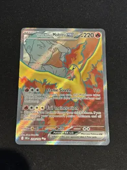 Pokemon TCG Destined Rivals Team Rocket's Moltres EX Full Art Card 208/182 - Image 1