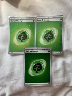 Leaf Grass Holo Energy 001 Scarlet & Violet 151 - Raw Single Pokemon Card - Image 1