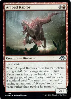 Amped Raptor (Foil) Modern Horizons 3 - Magic MTG NM - Image 1