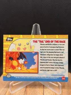Pokemon Topps - The "Tail" End of the Race Pikachu's Vacation #50 - Black Logo - Image 2