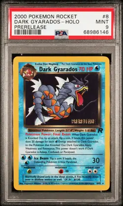 2000 POKEMON ROCKET PRERELEASE #8 DARK GYARADOS-HOLO PSA 9 - Image 1