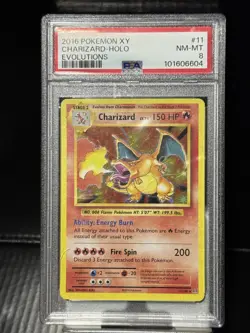 🔥2016 Pokemon Xy Evolutions Charizard Holo Evolutions #11 PSA 8🔥 - Image 1