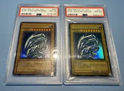 Yugioh PSA 10 Blue-Eyes White Dragon 2002 SDK-001 WAVY Faded Error ULTRA RARE! - Image 1