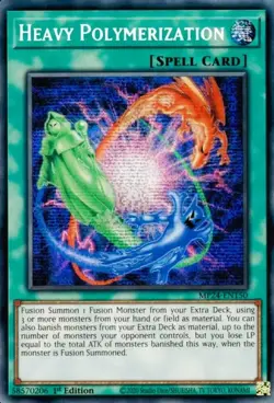 Yugioh MP24-EN150 Heavy Polymerization Prismatic Secret Rare 1st Edition MINT - Image 1