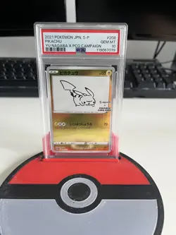 PSA 10 Pikachu Yu Nagaba 208/S-P X PCG Campaign Promo Japanaese Pokemon Card - Image 1