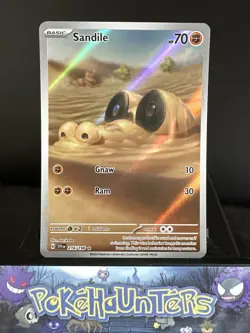 Pokemon Card Sandile 216/198 Scarlet And Violet Base Illustration Rare NM - Image 1