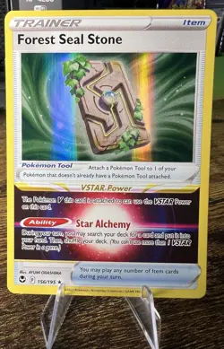 x1 Forest Seal Stone - 156/195 - Holo Rare Pokemon SS12 Silver Tempest M/NM - Image 1