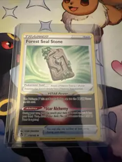 x1 Forest Seal Stone - 156/195 - Holo Rare Pokemon SS12 Silver Tempest M/NM - Image 1