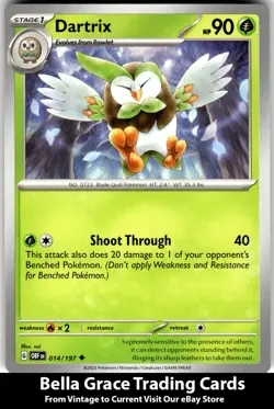 Dartrix #014/197 SV03: Obsidian Flames Pokemon Uncommon - Image 1