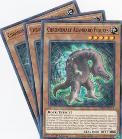 3x YUGIOH..CHRONOMALY ACAMBARO FIGURES.DAMA-EN014..NM/MT/NP..1ST EDITION..COMMON - Image 1
