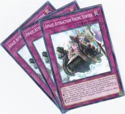 3x YUGIOH..AMAZE ATTRACTION VIKING VORTEX..DAMA-EN076..NM/MT/NP..1ST..COMMON - Image 1