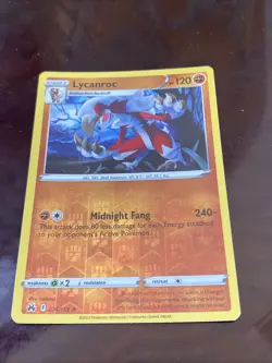 Reverse Holo Lycanroc 074/159 Rare Crown Zenith Pokemon TCG CARD - Image 1
