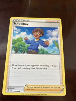Pokemon Schoolboy 238/264 Swsh08: Fusion Strike Regular TCG CARD - Image 1