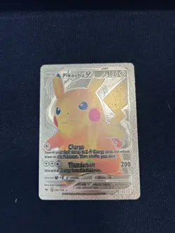 Pokemon Pikachu v Gold Foil Card 170/185 Near Mint/Mint Condition - Image 1