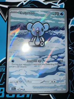 Pokemon Black Bolt Cubchoo IR Illustration Rare Card #109 - Image 1